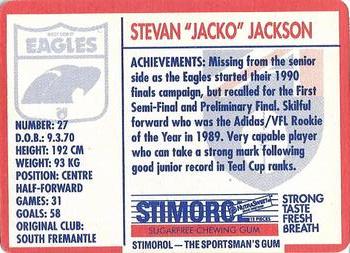 1991 Scanlens Stimorol #24 Stevan Jackson Back